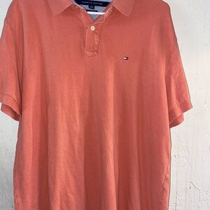 Tommy Hilfiger Orange Polo Shirt Classic Design